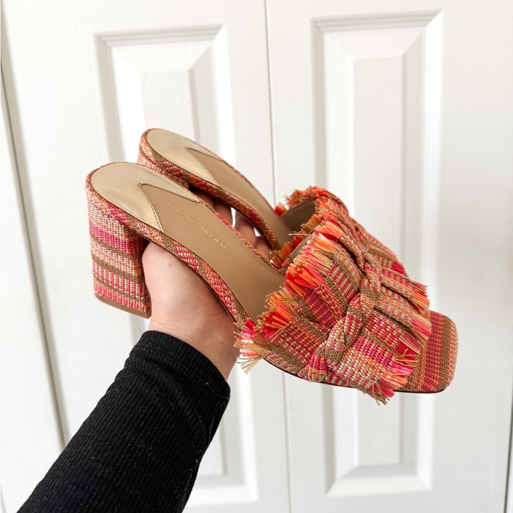 Antonio Melani Colorful Fringe Women's Heels - Picture 2 of 6